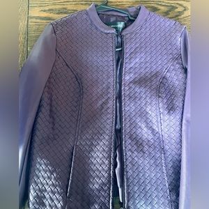 Purple Colleen Lopez Faux Leather Jacket